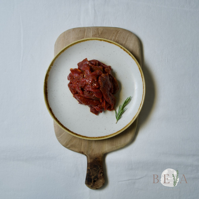 Effiloché de boeuf mariné